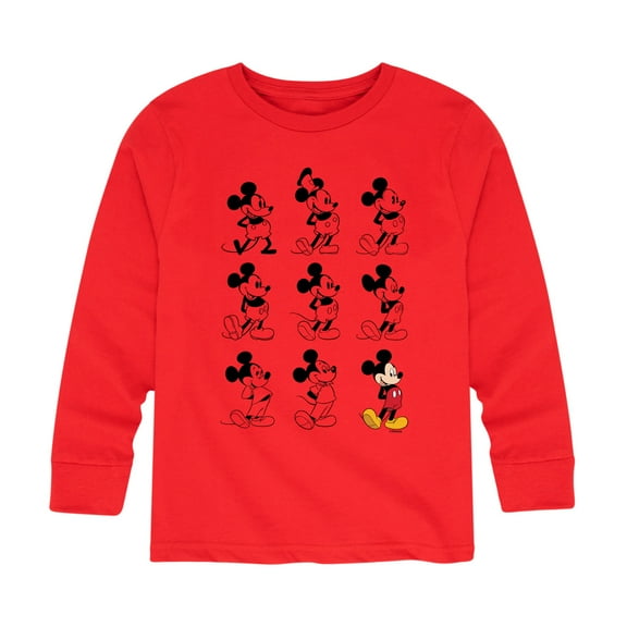 Mickey & Friends - Mickey Mouse Evolution - Toddler And Youth Long Sleeve Graphic T-Shirt