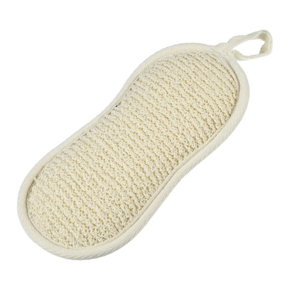 Unique Bargains 1 Pc Sponge Brush Exfoliating Gloves for Bathroom 7.48"x3.54"x1.06" Beige