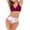 Wine, variant on SMihono Bikini for Women Summer Plus Size Swimwear Women Sexy With Chest Pad Without Underwire Printed Double Shoulder Bikini Strappy Split Swimsuit