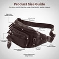 thumbnail image 5 of Riñonera multifunción de piel auténtica, bolsa de viaje para hombres y mujeres, múltiples bolsillos y cremalleras resistentes, ideal para senderismo, correr y andar en bicicleta, 5 of 5