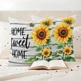 thumbnail image 3 of Home Sweet Home Sunflower Pillow Covers 2 Pack Fatmhou Rustic Grey Wood Board Pillowcase Waterproof Outdoor Throw Pillow Cover for Patio Garden Square Cushion 24”x24”, 3 of 9