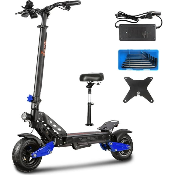 10inch Adult Electric Scooter with Seat,1500W Peak Motor with ABS, Top Speed 20MPH & Up to 30Miles Range,48V15AH Battery