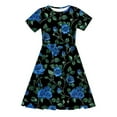 thumbnail image 4 of LOVZFMLL Robe d'Été Unie à Manches Courtes Col Rond en Maille Princesse Robe de Mariage pour Enfants, 4 of 8