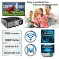 thumbnail image 5 of 5000 Lumens Android Projector, FLZEN F1A 1080p Native Projector WiFi Bluetooth, Home Theater Projector 50"-300", Airplay Miracast Screen Mirroring, HDMI USB VGA Game Consoles TV Stick PC Compatible, 5 of 13