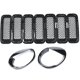 thumbnail image 1 of Kit de inserción de rejilla de malla de rejilla delantera de 9 piezas + cubierta de lámpara de faro de estilo para Patriot 2011-2016, 1 of 1