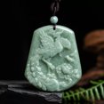 thumbnail image 4 of K-KED Natural Jade Gift for Men and Women Blessing Auspicious Flower Phoenix Pendant, 4 of 5