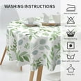 thumbnail image 6 of Spring Floral Teal Sage Green Tablecloth Round 60 Inch Watercolor Eucalyptus Leaf Round Table Cloth Wrinkle Resistant Washable Table Cover for Kitchen Dining Room Holiday Party Picnic Patio, 6 of 6