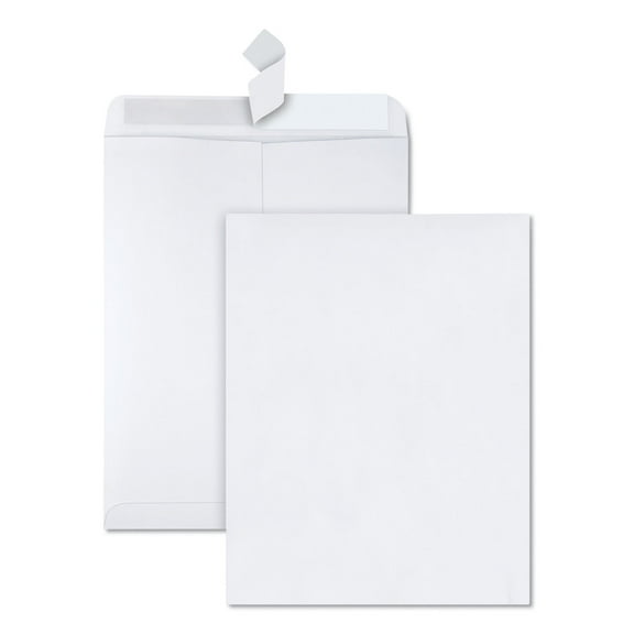 Quality Park Redi-Strip Catalog Envelope, #13 1/2, Cheese Blade Flap, Redi-Strip Closure, 10 x 13, White, 100/Box (44782)