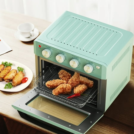 Costway - Air Fryer Toaster Oven 19 QT Dehydrate Convection Ovens w/ 5 Accessories - Mint green