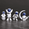 thumbnail image 5 of 4 Pcs Astronaut Figure Statue Figurine Spaceman Sculpture Educational Toy Desktop Home Decoration Astronaut Model Blue, 5 of 10