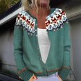 thumbnail image 2 of Jxximdong Cardigans for Women, Ethnic Style Sweater Knitted Sweater Cardigan Sweater Jacket, Women's Bolero Shrugs Green, 2 of 4