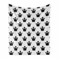 thumbnail image 1 of Crown Soft Flannel Fleece Blanket, Monochromatic Style Layout of Repeating Elements Authority Symbol Leader, Cozy Plush for Indoor and Outdoor Use, 70" x 90", Charcoal Grey and White, by Ambesonne, 1 of 6