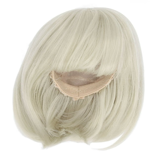 Peluca de Muñeca Bang Recta Longitud de los Hombros del Cabello Corto Fibra Suave