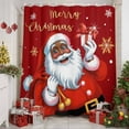 thumbnail image 6 of Black Santa Claus Merry Christmas Shower Curtain, 36" x 72", Xmas Snowflake Red Waterproof Bathroom Curtain Washable Shower Curtain Set with 12 Hooks, 6 of 6