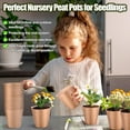 thumbnail image 3 of Peat Pots, 50Pcs Biodegradable Plant Starting Pots Round Nursery Pot, Garden Germination Nursery Pot Bonus 20 lant Labels (6*6cm), 3 of 5