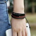 thumbnail image 3 of Ayyufe Vintage Rudder Black Leather Bracelets Unisex Vintage Retro Multilayer Braided Leather Wristband Bracelet Bangle, 3 of 8