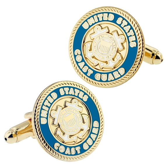 PinMart's Officially Licensed Military U.S.C.G Coast Guard Cufflink Set - Gold or Silver