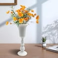 thumbnail image 3 of Metal Flowers Vase Pot Holder Indoor Plant Bud Artificial Flowers Succulent Table Centerpieces for Office Dining , White, 3 of 7