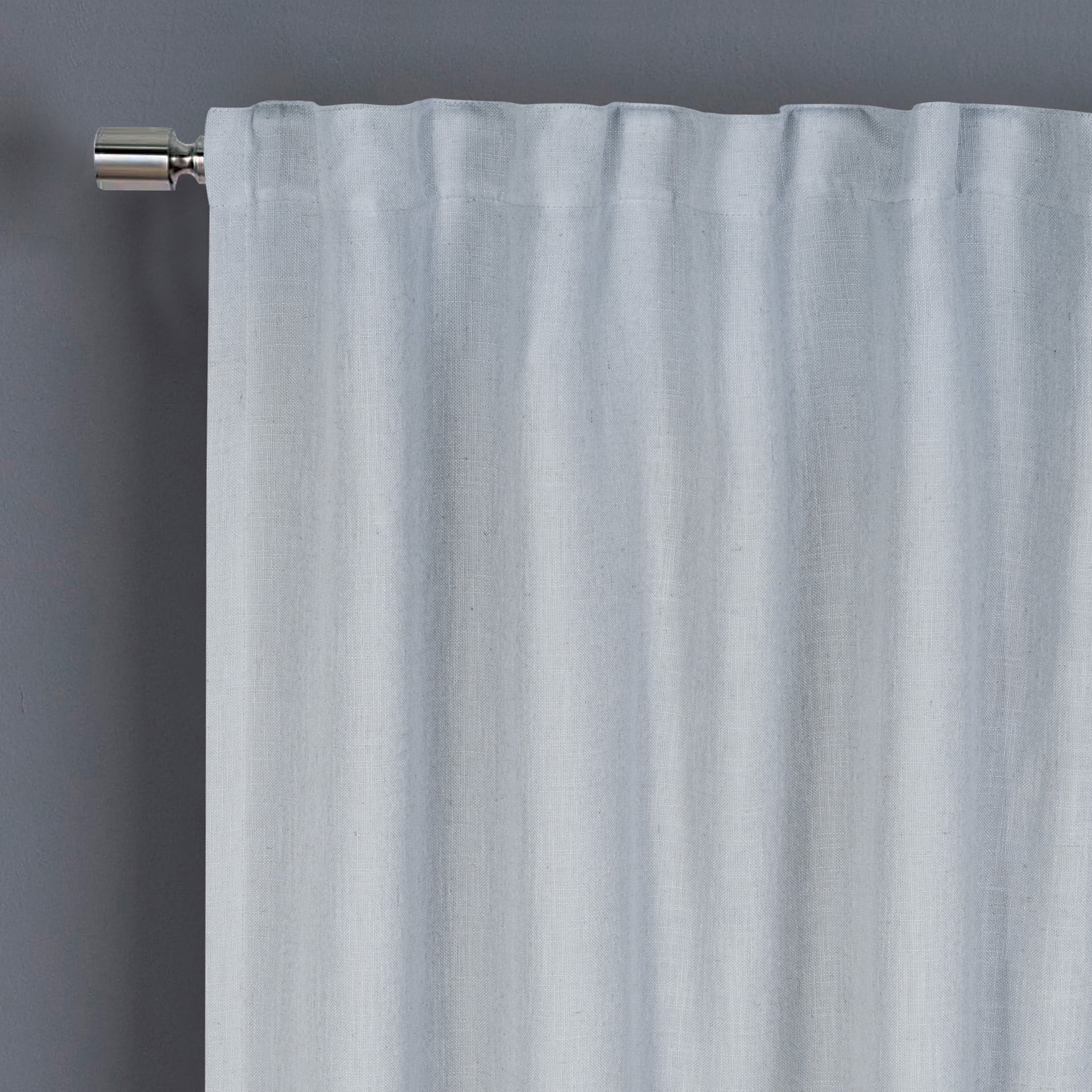 Better Homes & Gardens 100% Blackout Linen Blend Single Curtain, 50x95, Soft Silver