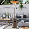 thumbnail image 2 of Costway Chauffage de Patio 50 000 BTU avec Roues, Table Ronde et Brûleur en Acier Inoxydable, Brun, 2 of 10