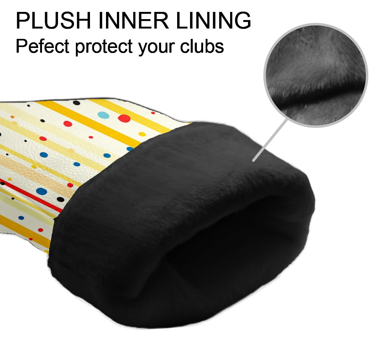Golf Club Covers PU Leather Waterproof Head Covers for Fairway Woods Hybrids Colorful Polka Dots