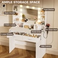 thumbnail image 5 of COMHOMA White Vanity Desk with Mirror and Lights, Hairdryer Holder, 5 Drawers, Bedroom Dresser Table for Girls, 5 of 8