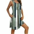 thumbnail image 2 of ZKCCNUK Women's Nightgowns & Sleepshirts Women Print with Pockets Sleep Shirts Sleeveless Sleepwear Pleated Front Nightshirt Round Neck Nightdress S-2XL, 2 of 7
