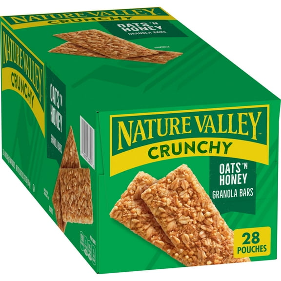 Nature Valley Crunchy Granola Bars, Oats 'n Honey, 56 Bars, 41.72 OZ (28 Pouches)