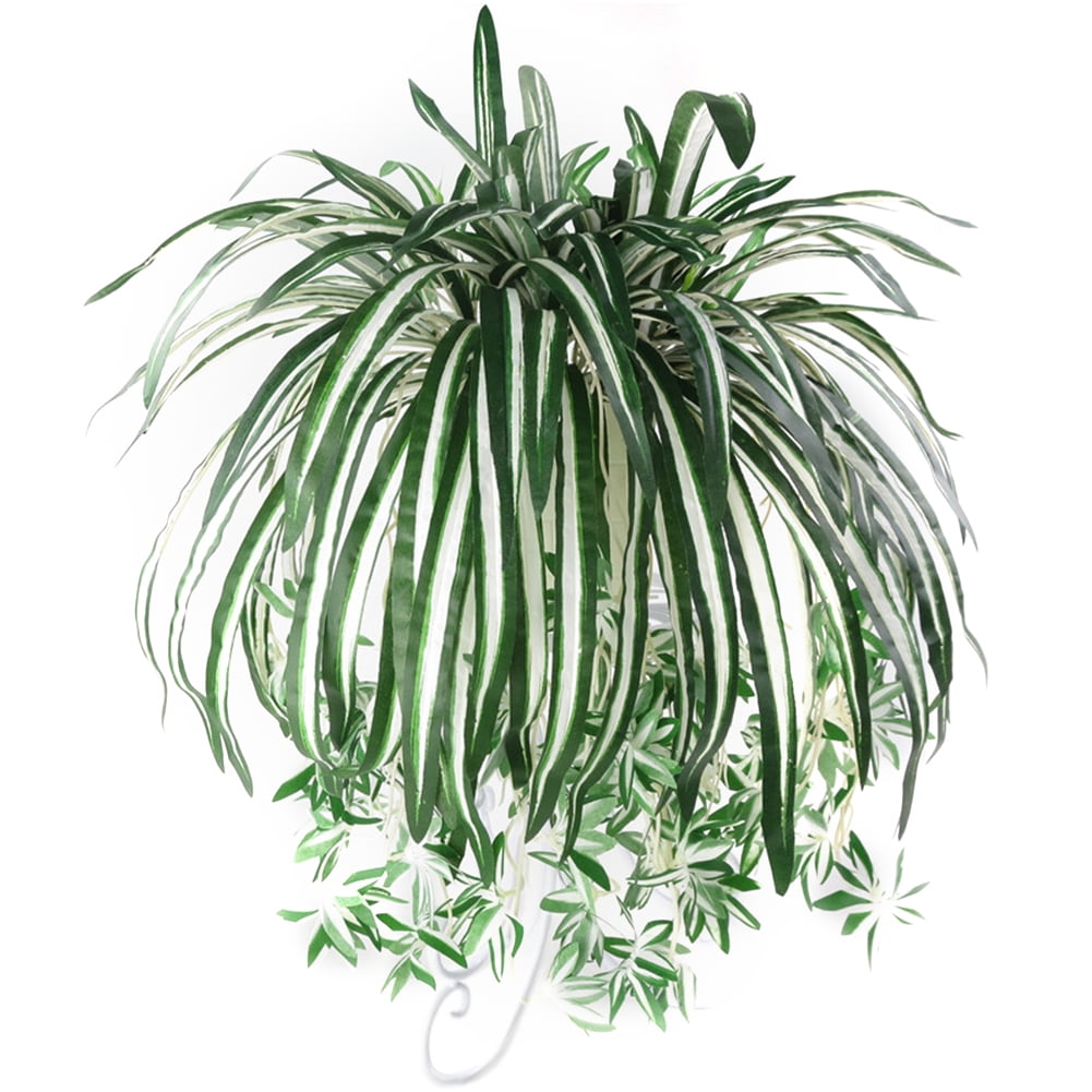 Bueautybox 1Pc Chlorophytum Comosum Faux Greenery Home Hotel Decor Artificial Spider Plant