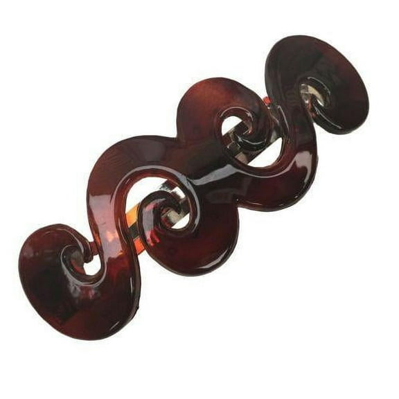 Parcelona French Swirl Medium Shell Celluloid Hair Clip Barrette 3 Inches
