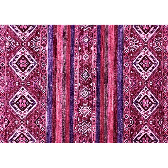 Ahgly Company Indoor Rectangle Abstract Pink Modern Area Rugs, 7' x 9'
