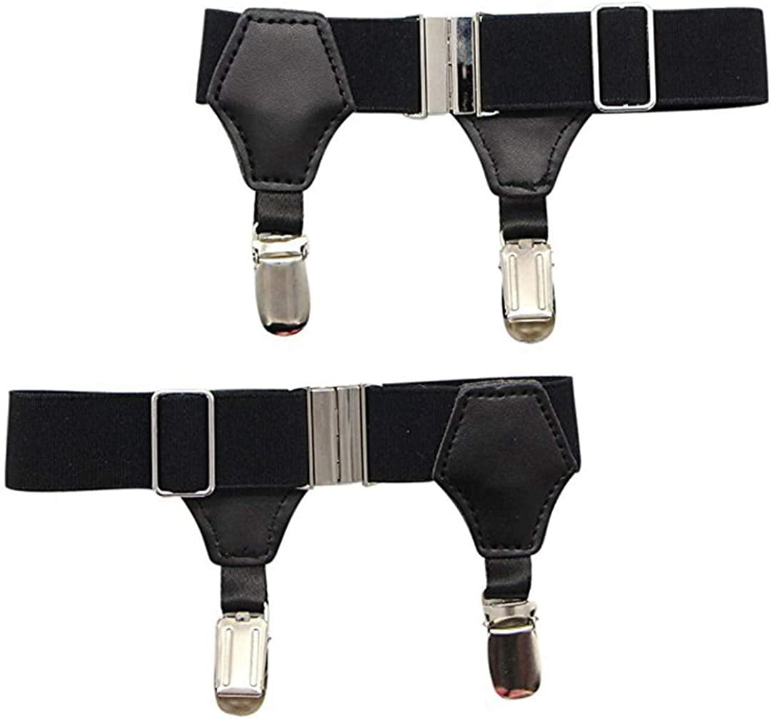 Navy Pin Dot Sock Suspenders from Hunt & Holditch #425 