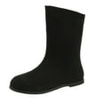 thumbnail image 2 of Bnwani Women Boots Ankle Pile Toe Flat Comfortable Knight Suede Boot Black Size 5.5, 2 of 7