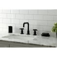 thumbnail image 2 of Kingston Brass KS1410RKX Webb Widespread Bathroom Faucet with Knurled Handle and Push Pop-Up Drain, Matte Black, 2 of 8