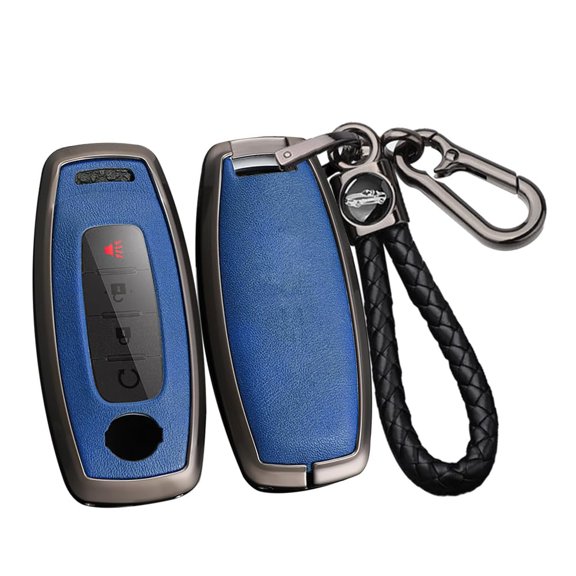 PU Leather 3/4/5 Button Key Fob Cover Fit for Nissan Rogue 2024 2023 Pathfinder X-trail Ariya 8 Gen th New Teana Keyless with Keychain