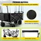 thumbnail image 4 of VEVOR Carro Plegable Jardín Carrito de Transporte Playa con Techo Carga 100 kg, 4 of 9