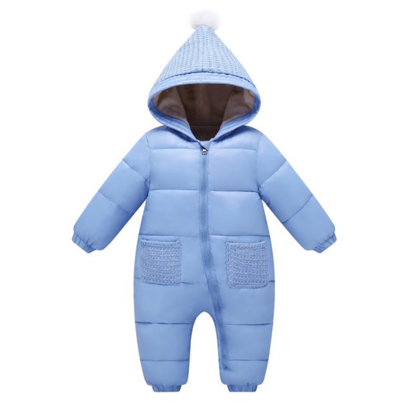 Baby Girls Boys Winter Warm Hooded Snowsuits Newborn Warm Down Bodysuits Rompers 0-18M