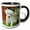 Black/White, variant on 3drose, Sad Eyes Puppy Labrador, 15oz Two-tone Green Mug