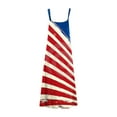 thumbnail image 5 of OAVQHLG3B American flagSummer Dress for Women 4th of July Outfits for Women Sling Mid-waist V-neck Sleeveless Stripe Printing Slim Beach Long Dress, 5 of 5