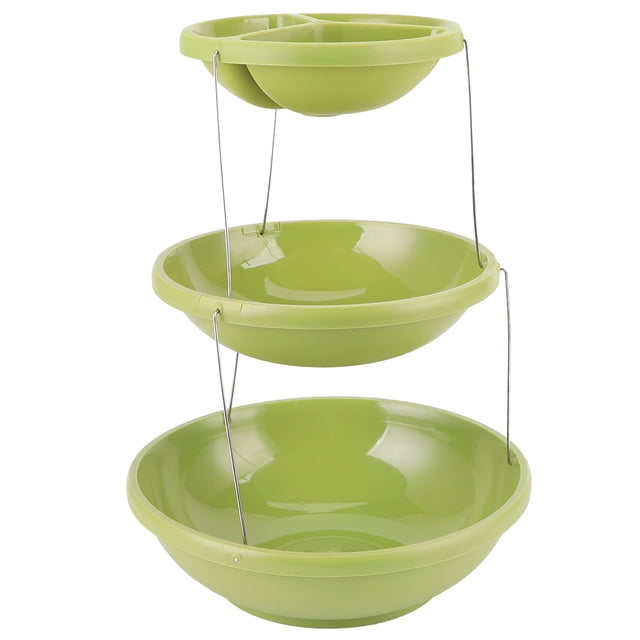 Innovador soporte giratorio de 3 niveles para exhibición de postres y pasteles de frutas, utensilios de cocina, color verde