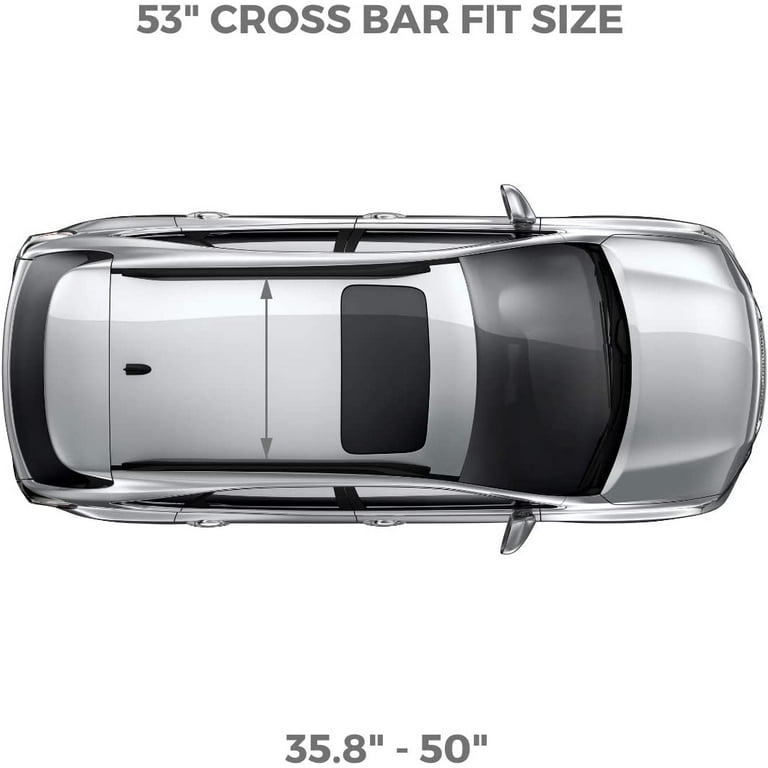 47” Pro Aluminum Universal Roof Rack Cross Bars with keyed Locks Fully  Assembled, Fit Raised Side Rails-Black