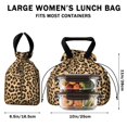 thumbnail image 5 of Beige and Black Of Leopard Print Drawstring Lunch Bag Women - Drawstring Lunch Bag Insulated for Work Office - Stain-Resistant Large Lunchbags for Women with Multi-Pockets, 5 of 6