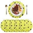thumbnail image 3 of Yellow Triangle Dots 4-Piece 15.4in Heat-Proof PVC Plate Mats, Easy Cut and Clean for Family Use, 3 of 7