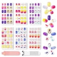 thumbnail image 2 of ALIVER 144 Pieces 6 Pack Kids Press on Nails, Artificial Fake Nails for Kids Girls, Pre Glue Full Cover Short Acrylic False Nail Tips Art Kits Gifts for Kids Girls Nail Art Decoration (Ocean Horse), 2 of 10