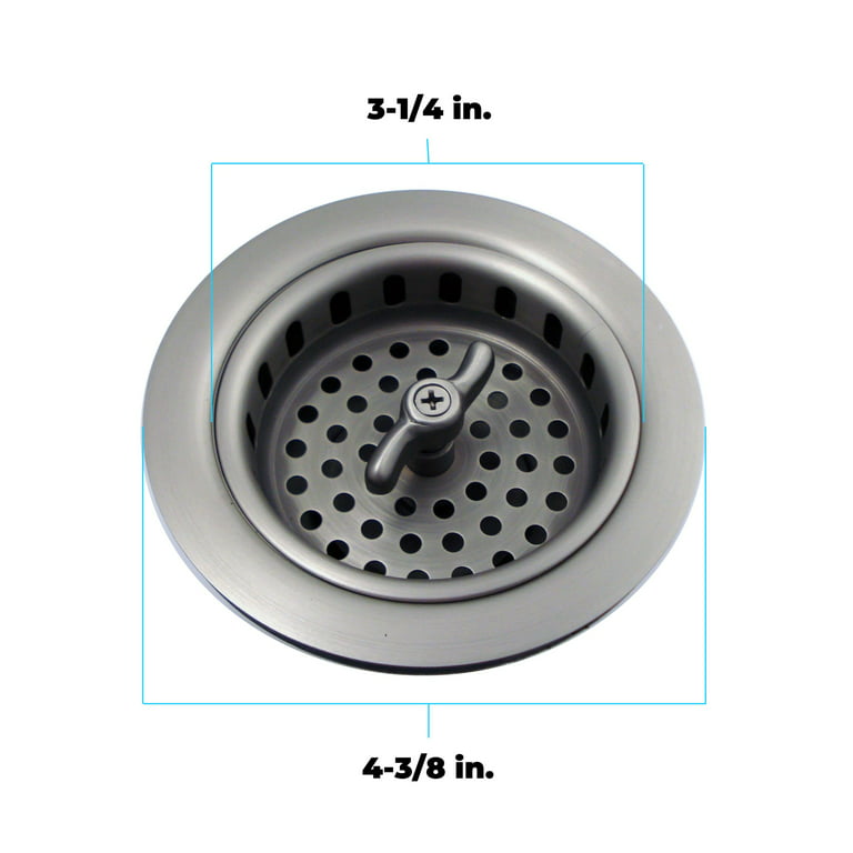 Ticor 3.5 Pull-Out Kitchen Sink Waste Basket Strainer Drain Assembly with Lid  Cover - Ticor