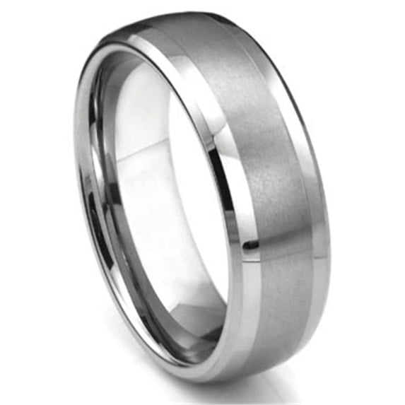 Andrea Jewelers Tungsten Carbide Dome Wedding Band Ring With Beveled Edges Sz 13.0