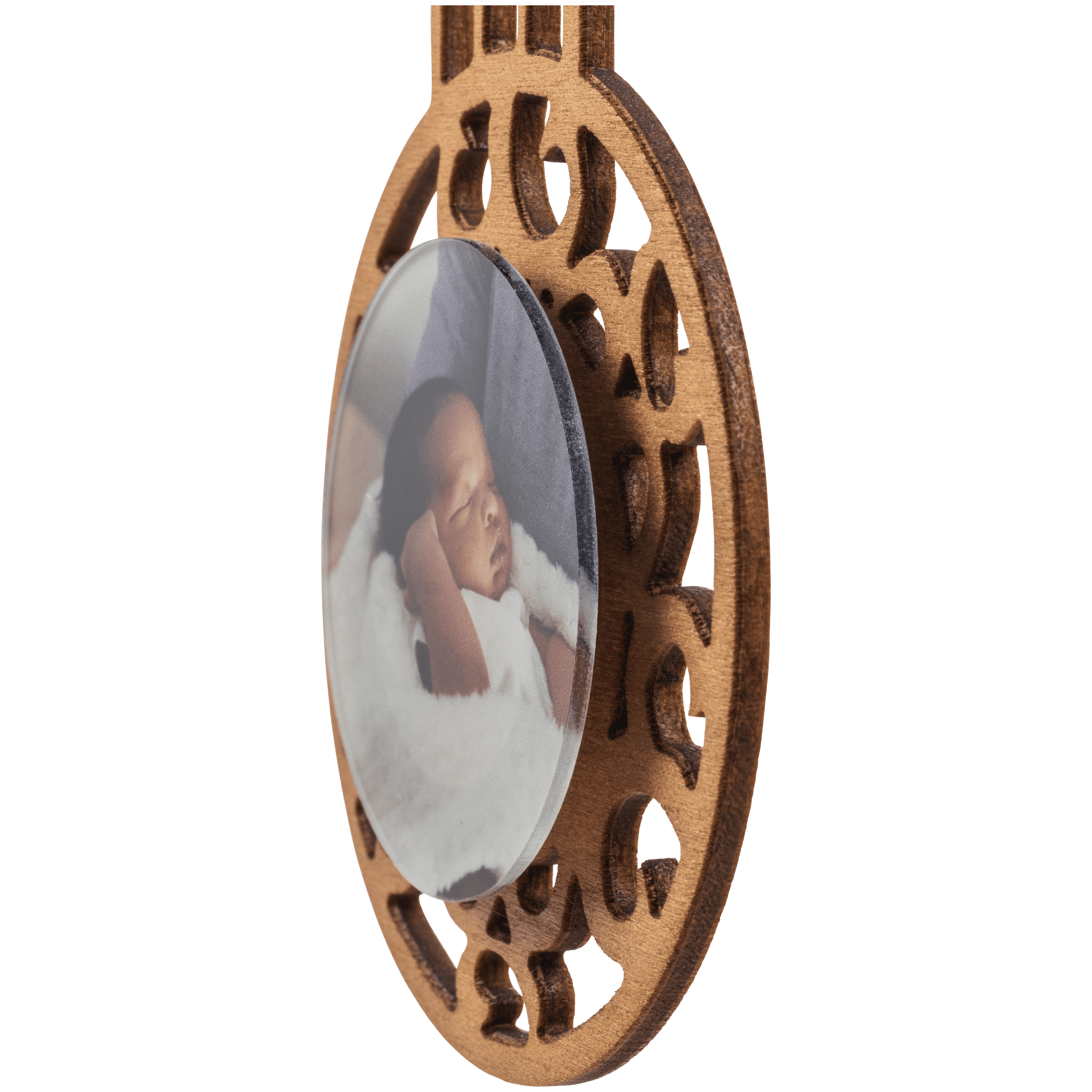 Beaded Wood and Acrylic Ornament