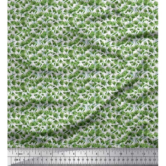 Soimoi Poly Georgette Fabric Flower Artistic Print Fabric by The Yard 42 Inch Wide
