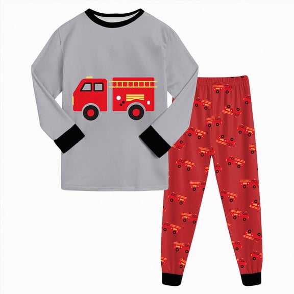 KPOPLK Boys Pajamas Cozy Soft Long Sleeves Top and Pants 2 Piece Cool Pjs Pajamas Set Big Boys Sleepwear,Size 7-8 Years