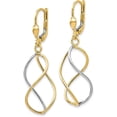 thumbnail image 2 of Gold 10K Yellow with Rhodium Polished Leverback Earrings - 43mm, 2 of 6